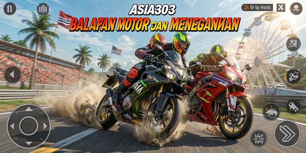 Gameplay seru di lintasan balap motor yang mendebarkan.