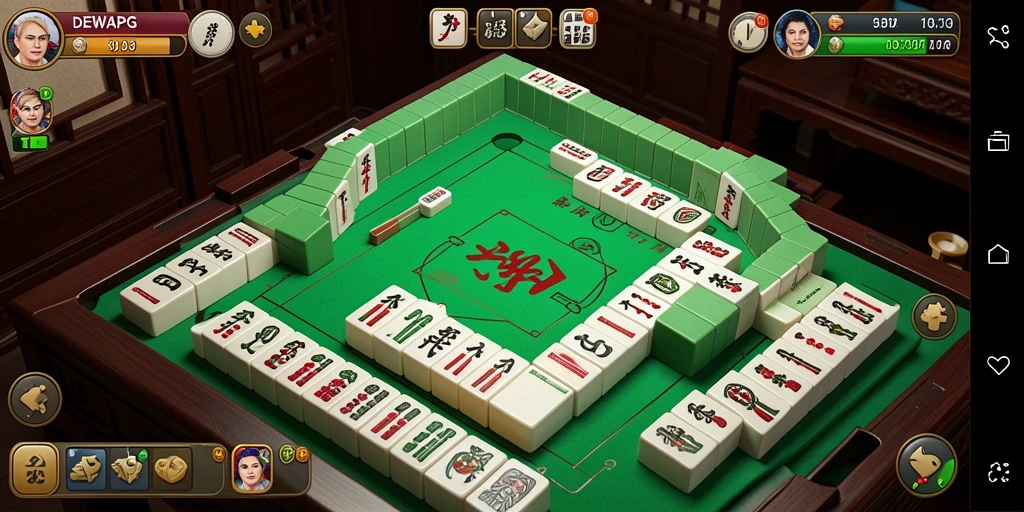 Tampilan gameplay seru DEWAPG yang menampilkan Mahjong.