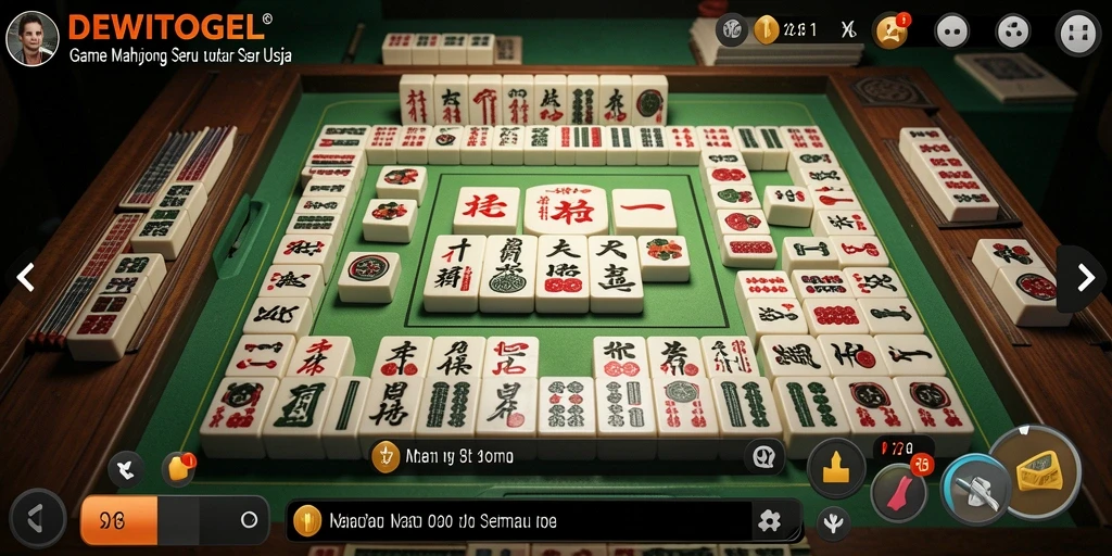 Screenshot utama gameplay DEWITOGEL menampilkan keseruan bermain Mahjong.
