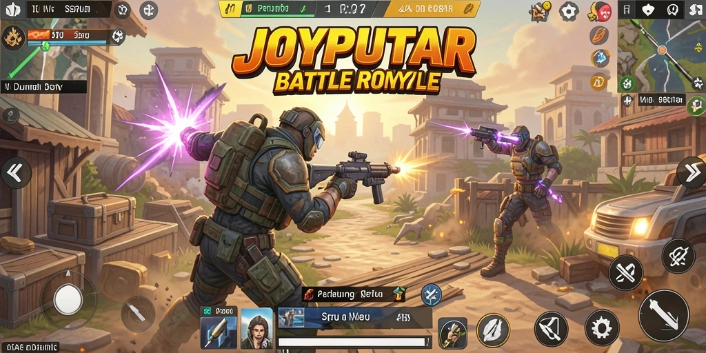 Tampilan utama gameplay seru di JOYPUTAR yang menggambarkan pertarungan intens.