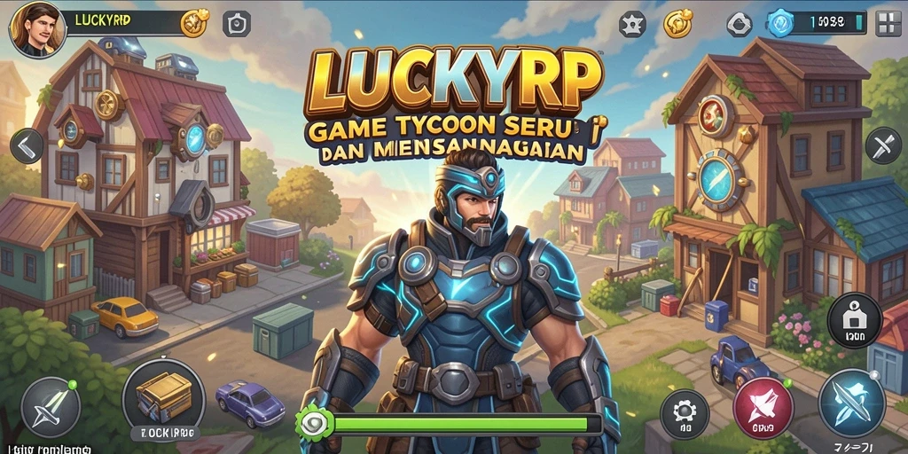 Tampilan gameplay seru LUCKYRP dengan elemen Tycoon yang menarik.