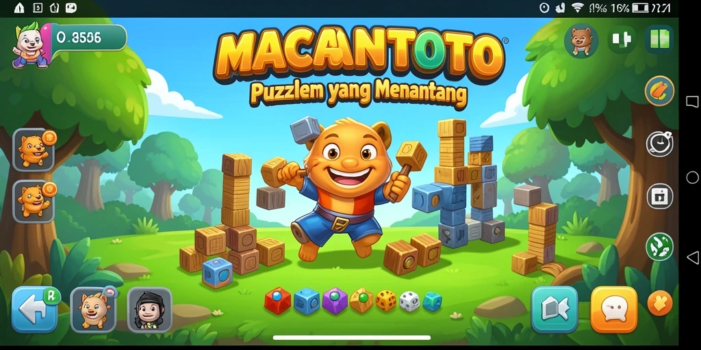 Tampilan screenshot utama <strong>MACANTOTO</strong> menampilkan gameplay Puzzle yang seru dan menantang.