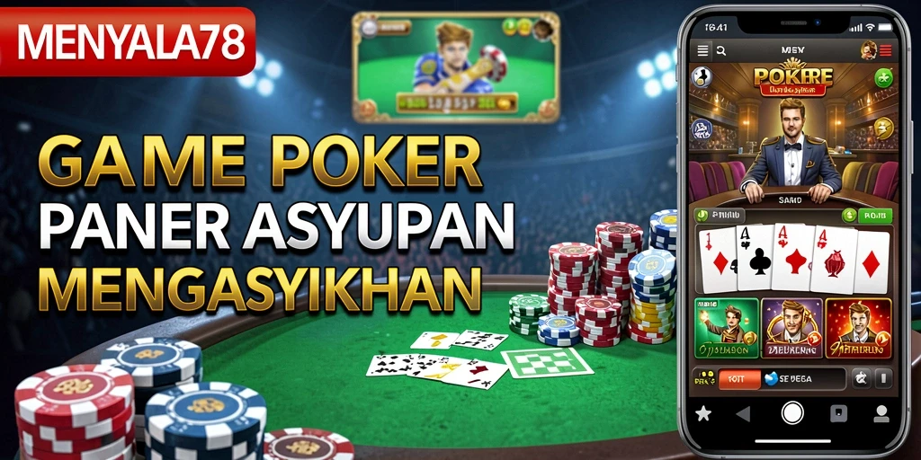 Screenshot gameplay Poker MENYALA78 yang mendebarkan.