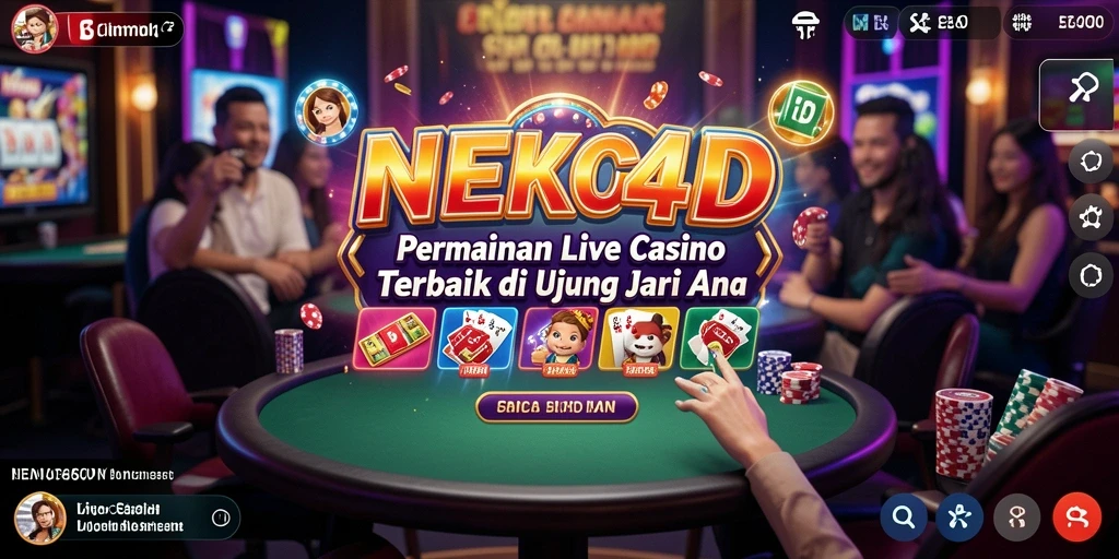 Tampilan gameplay Live Casino yang menegangkan dan interaktif di NEKO4D.