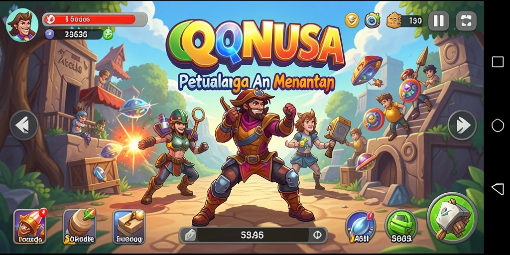 Tampilan gameplay QQNUSA yang seru dalam aksi arcade.