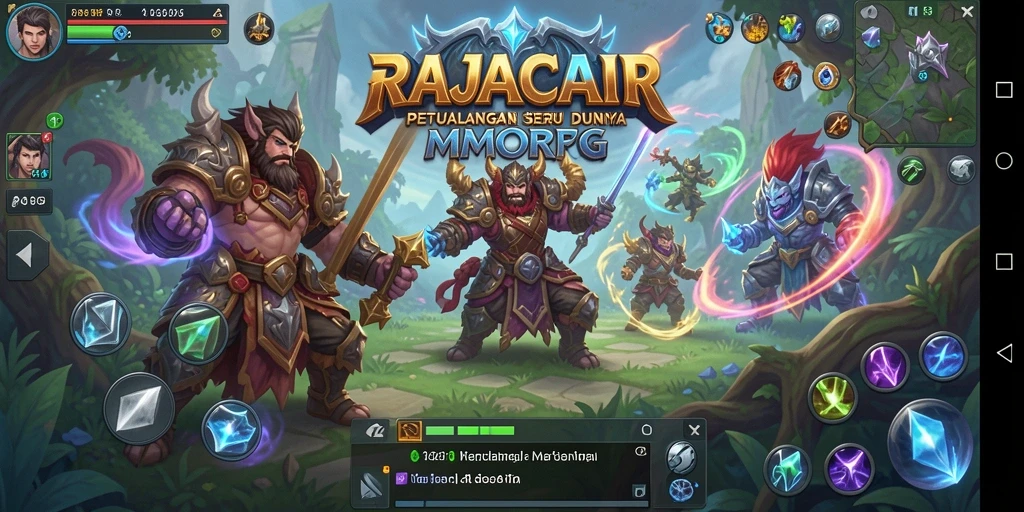 Screenshot gameplay RAJACAIR yang menunjukkan aksi pertempuran epik dalam dunia MMORPG.