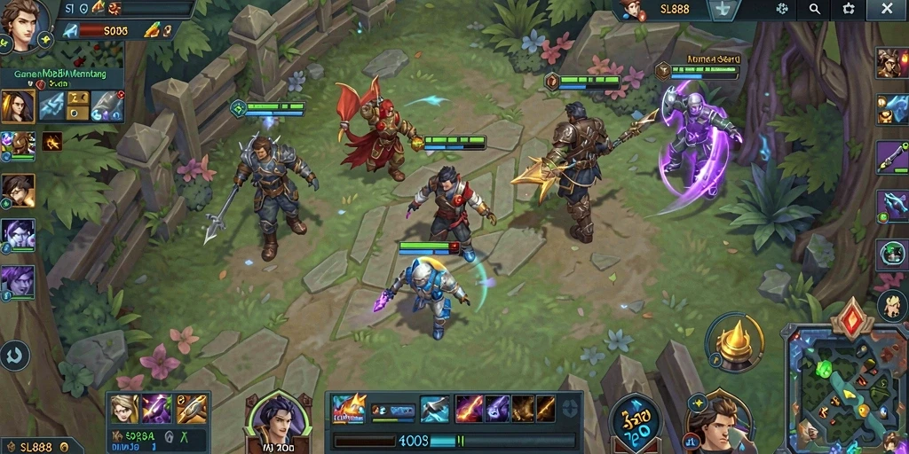 Screenshot gameplay SL888 menunjukkan aksi seru dan strategi tim.