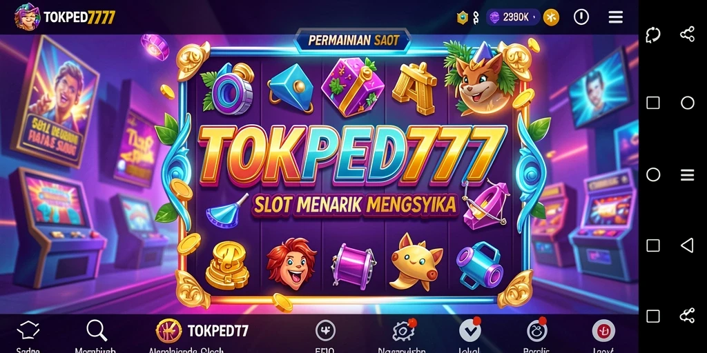 Tampilan gameplay yang mendebarkan dalam TOKPED777 saat memutar mesin slot.