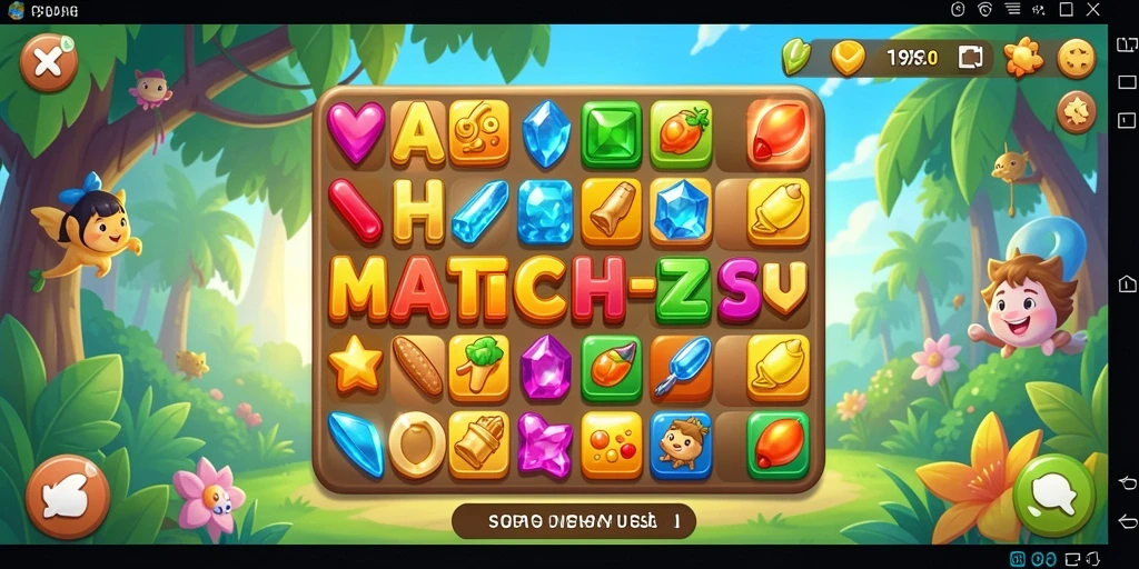 Tampilan gameplay V98 yang menarik dalam genre Match-3.